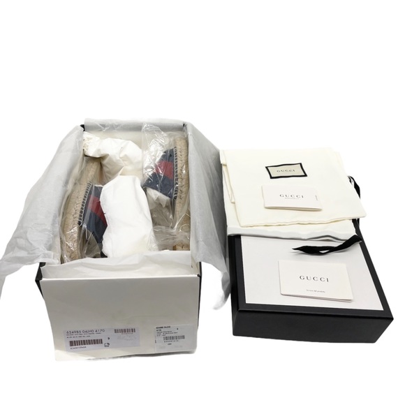 Gucci Web Signature Leather Men’s Slides - Picture 4 of 12